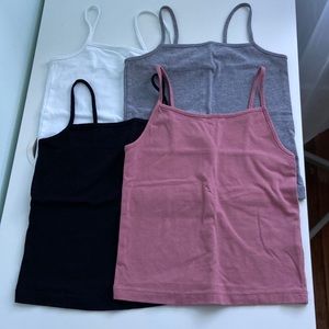 Wild Fable Four (4) Slim Fit Cropped Cami Tank Tops Size Extra Small